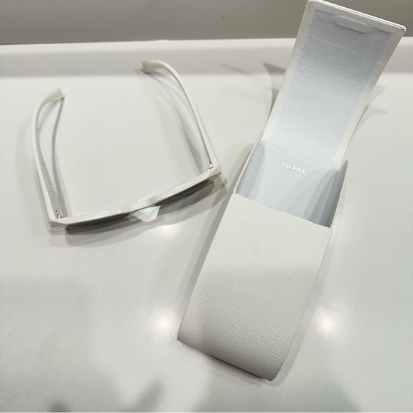 PRADA Authentic Symbole Triangle Logo Sunglasses- White - Picture 7 of 9